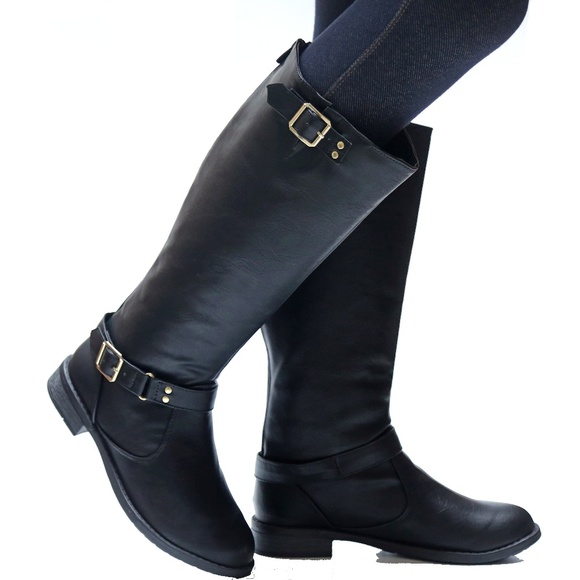 LifeStride Women Black Slightly Wider Calf Knee High Riding Boots